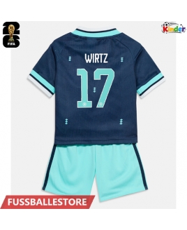 Günstige Deutschland Florian Wirtz #17 Auswärts Trikotsatzt Kinder WM 2026 Kurzarm (+ Kurze Hosen)